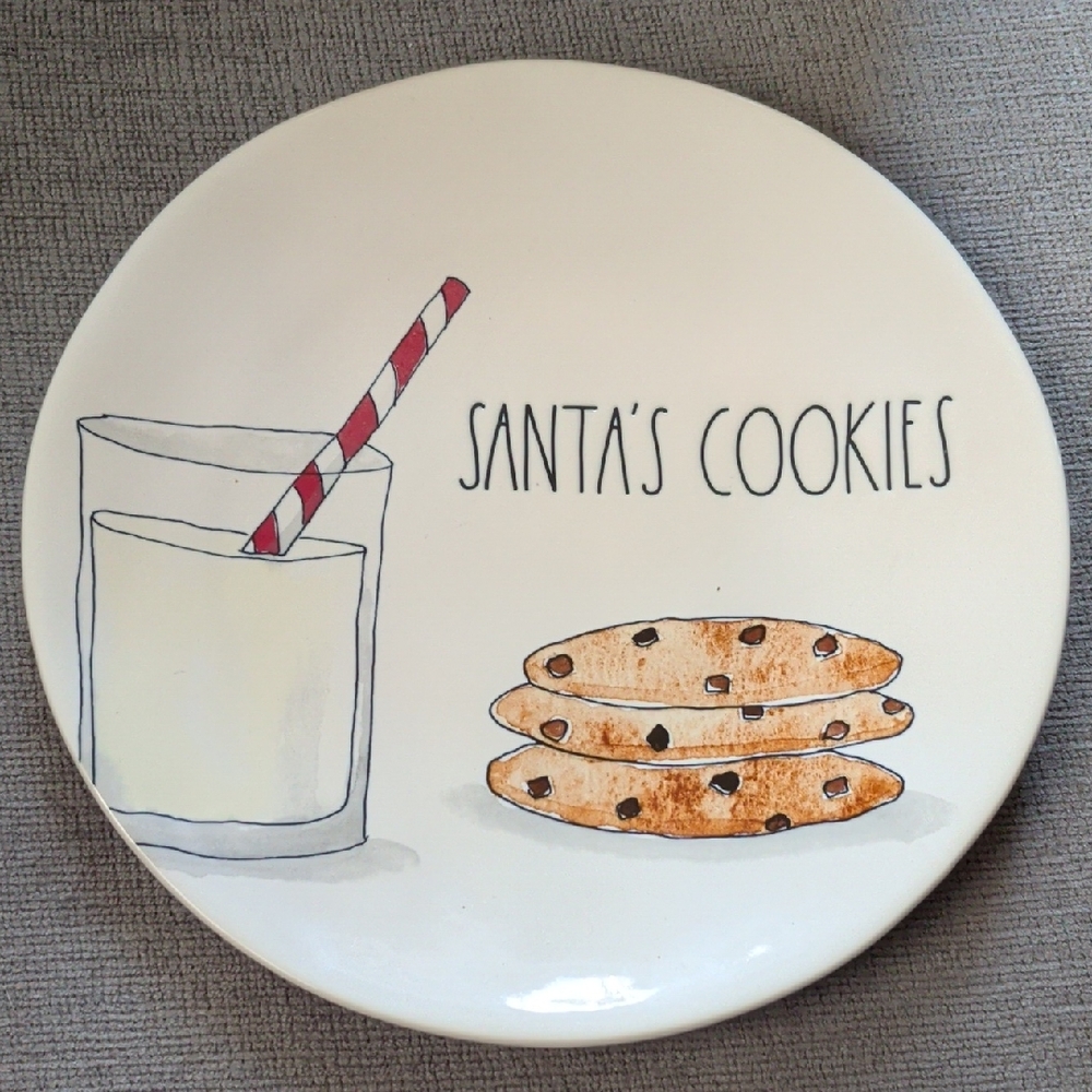 RAE DUNN by Magenta "Santa's Cookies" Artisan Collection 11" Christmas Plate